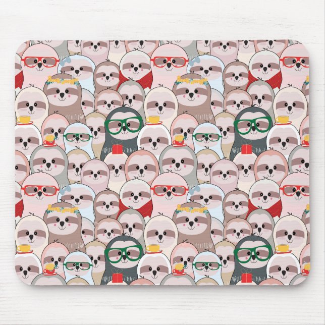 Sloth Comic Pattern Mouse Mat (Front)