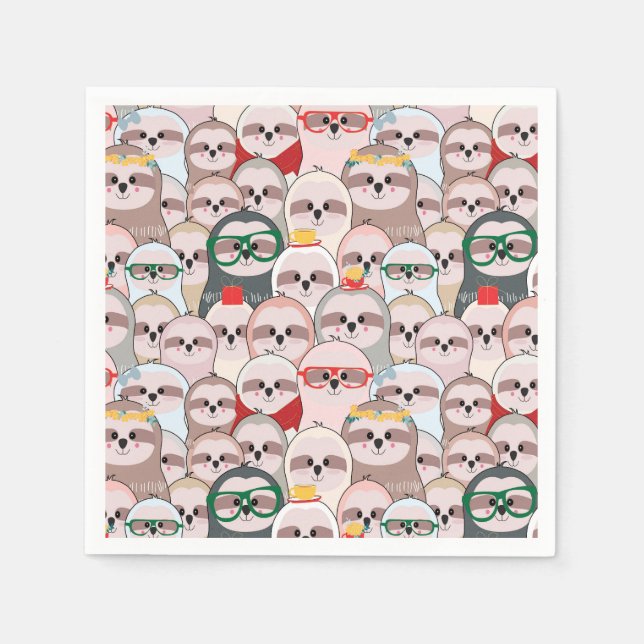 Sloth Comic Pattern Napkin (Front)