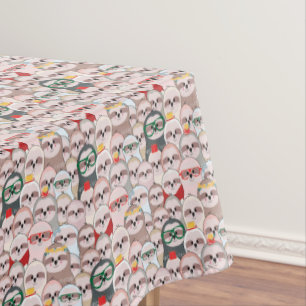 Sloth Comic Pattern Tablecloth