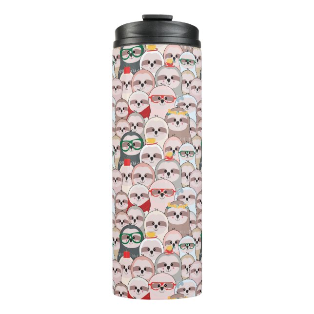 Sloth Comic Pattern Thermal Tumbler (Front)