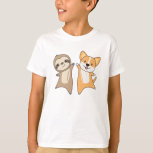 Sloth Corgi Dog Animal Lovers Sloth Dogs T-Shirt