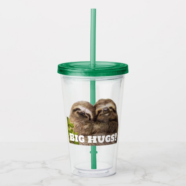 Sloth Couple Acrylic Tumbler (Front)
