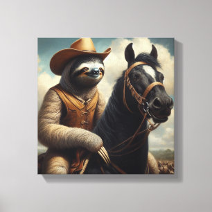 Sloth Cowboy Canvas Print