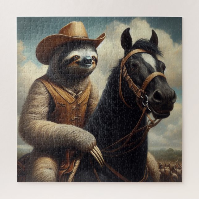 Sloth Cowboy Jigsaw Puzzle (Vertical)