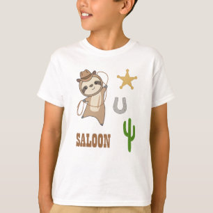 Sloth Cowboy Lasso Western Australia Sloths T-Shirt