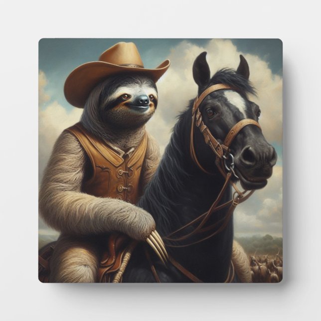 Sloth Cowboy Plaque (Front)