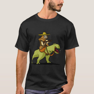 Sloth Cowboy Riding T-Rex Dinosaur T-Shirt