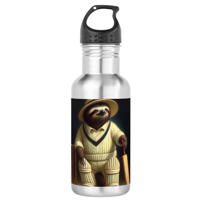 Sloth Cricket Player 710 Ml Water Bottle (Front)
