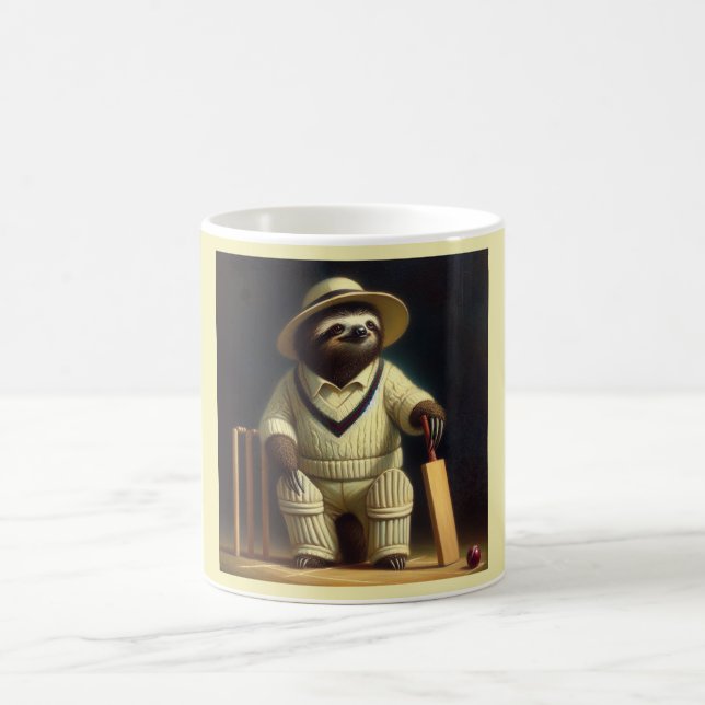 Sloth Cricket Player Coffee Mug (Center)
