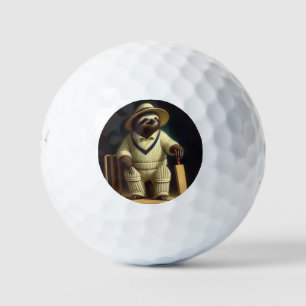 Sloth Cricket Player Golf Balls