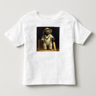 Sloth Cricket Player Toddler T-Shirt
