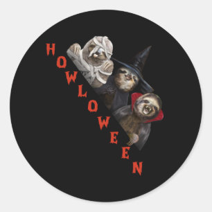 Sloth Custom Happy Halloween Shirt Sloth Graphic Classic Round Sticker