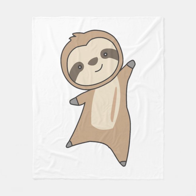 Sloth Cute Animals For Kids Funny Sloths Fleece Blanket (Front)