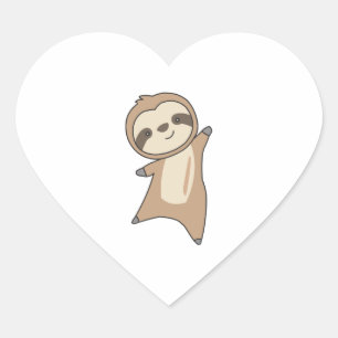 Sloth Cute Animals For Kids Funny Sloths Heart Sticker