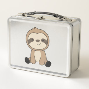 Sloth Cute Animals For Kids Funny Sloths Metal Lunch Box