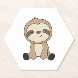Sloth Cute Animals For Kids Funny Sloths Paper Coaster