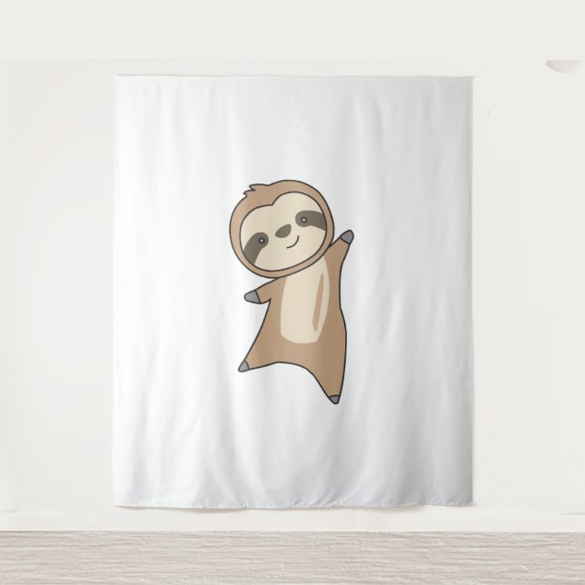 Sloth Cute Animals For Kids Funny Sloths Tapestry (Front)