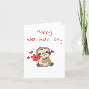 Sloth Cute Animals With Hearts Favorite Animal  Holiday Card