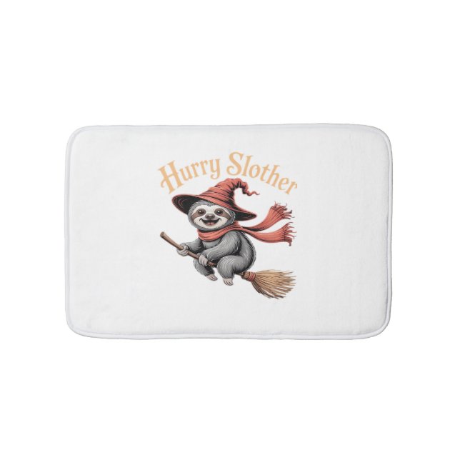 Sloth Cute Halloween Witch Funny Essential T-Shirt Bath Mat (Front)