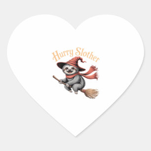 Sloth Cute Halloween Witch Funny Essential T-Shirt Heart Sticker