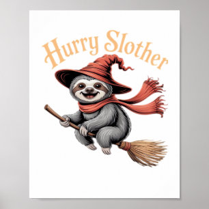 Sloth Cute Halloween Witch Funny Essential T-Shirt Poster