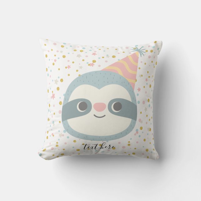 sloth, cute sloth, animal illustration cushion (Front)