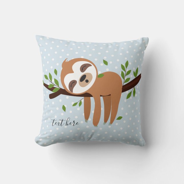 sloth, cute sloth, animal illustration cushion (Front)