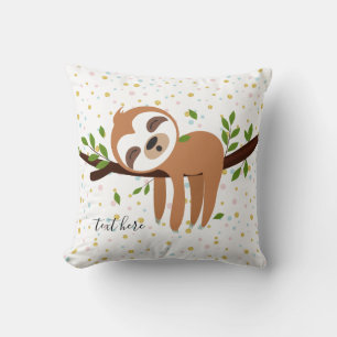 sloth, cute sloth, animal illustration cushion
