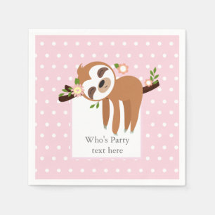 sloth, cute sloth, animal illustration napkin