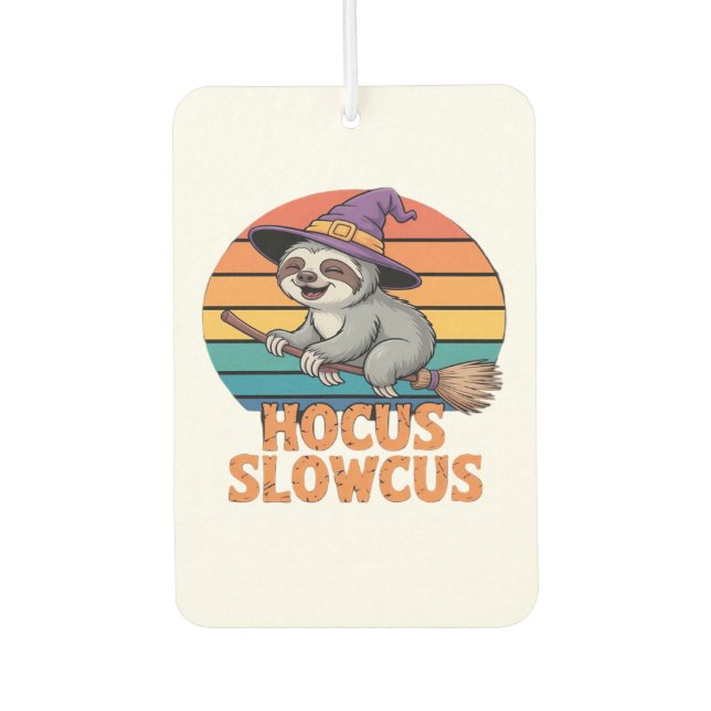 Sloth Cute Witch Funny Halloween Essential T-Shirt Car Air Freshener (Front)