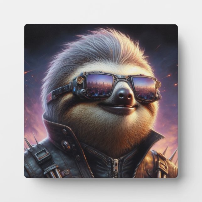 Sloth Cyberpunk Plaque (Front)
