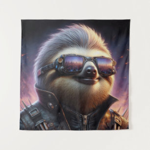 Sloth Cyberpunk Tapestry