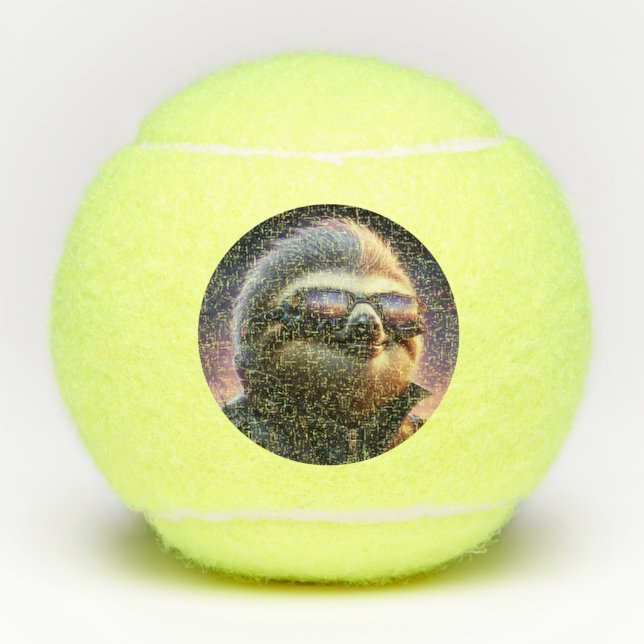 Sloth Cyberpunk Tennis Balls (Front)