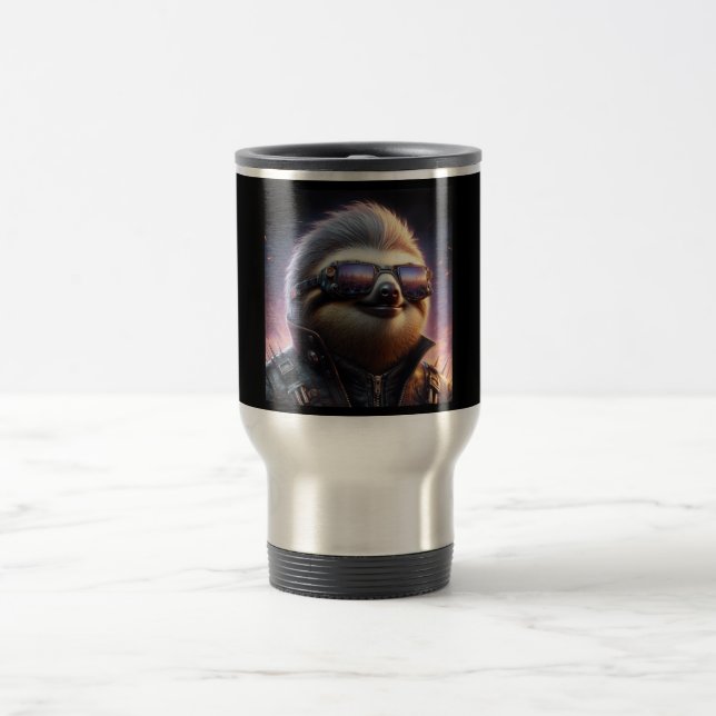 Sloth Cyberpunk Travel Mug (Center)