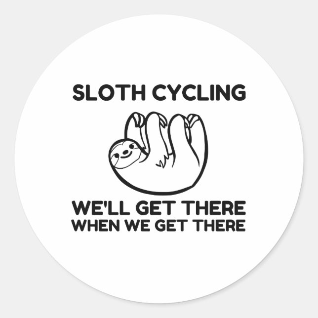SLOTH CYCLING CLASSIC ROUND STICKER (Front)
