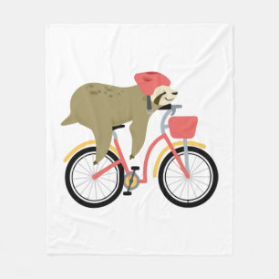Sloth Cycling Team Fleece Blanket