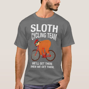 Sloth Cycling Team Funny Lazy Sloth On A Bike Bic T-Shirt