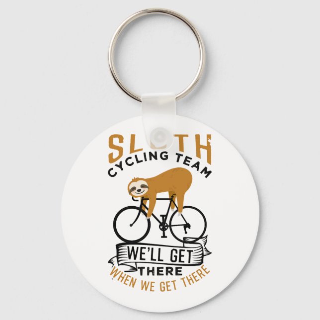 Sloth Cycling Team   Key Ring (Front)