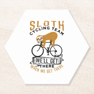 Sloth Cycling Team Paper Coaster
