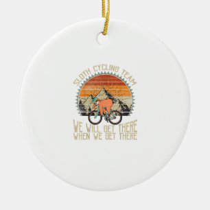 Sloth Cycling Team We Well Get There When We Get T Ceramic Tree Decoration