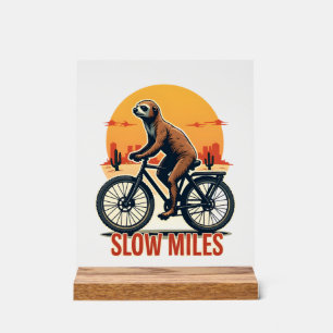 Sloth Cycling Vintage Adventure Mountain Ride Acrylic Sign