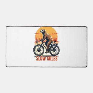 Sloth Cycling Vintage Adventure Mountain Ride Desk Mat