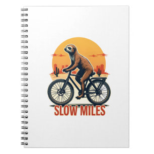 Sloth Cycling Vintage Adventure Mountain Ride Notebook
