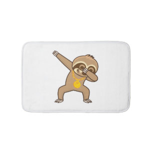 Sloth dab  bath mat