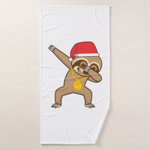 Sloth dab Sticker Bath Towel