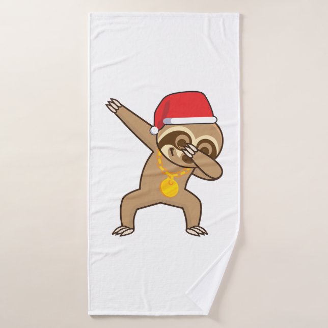 Sloth dab Sticker  Bath Towel (Bath Towel)