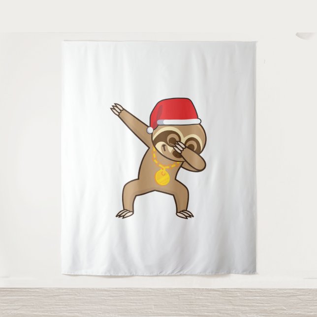Sloth dab Sticker  Tapestry (Front)