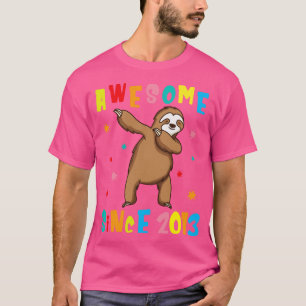 Sloth Dabbing Awesome Since 2013 Happy Birthday 7 T-Shirt