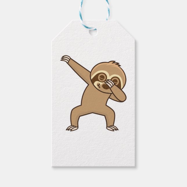 Sloth dabbing Sticker  Gift Tags (Front)