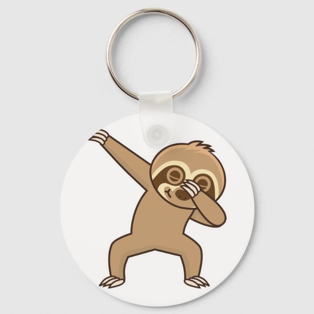 Sloth dabbing Sticker  Key Ring (Front)